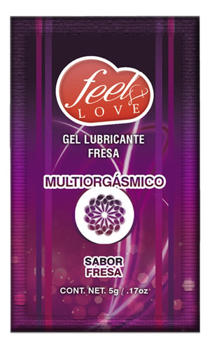 Lubricante Gel Multiorgásmico Fresa Comestible 5ml Alefeel7