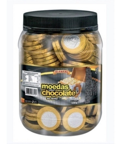 Pote Moeda De Chocolate Kikakau - 200 Unidades - 690g