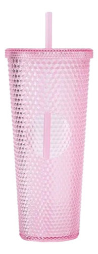 Vasos Texturizado Mediano 700 Ml Plástico Acrílico Mm-6700 Color Rosa