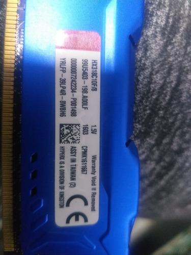 Imagem 3 de 3 de 8 Giga De Memória/ Hyperx - Fury.. Funcionando Perfeitamente