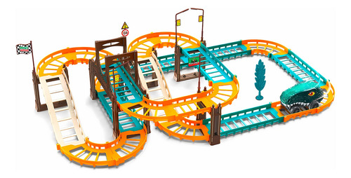 Dino Track Pista De Corrida Automática A Pilha - Dk Toys