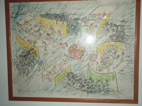 Obra Serigrafia Roberto Matta  Espacio Del Viva  1972