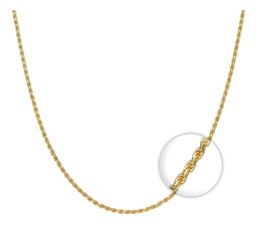 Cadena Plata Fina 925 Bañado Oro 18k Torbillon 1.4mm 50cm