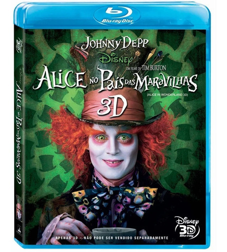 Blu-ray 3d Alice No País Das Maravilhas - Original & Lacrado