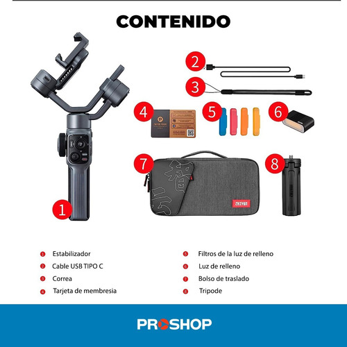 Imagen 10 de 10 de Estabilizador Celular Gimbal Zhiyun Smooth 5s Combo Steady!!