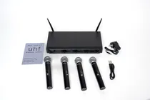 Comprar Microfonos Uhf Hugel Frecuencia Fija X4 Color Negro