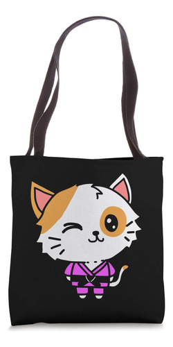 Bjj Fighter Kawaii Cat - Divertido Jiu Jitsu Bolsa De Tela