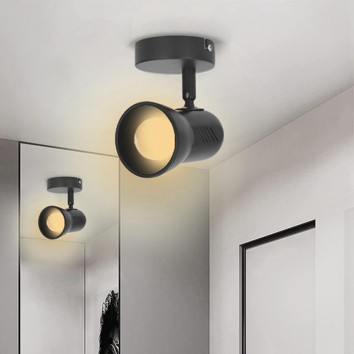Soporte Para Lámpara De Pared E26, Giratorio, Negro Mate