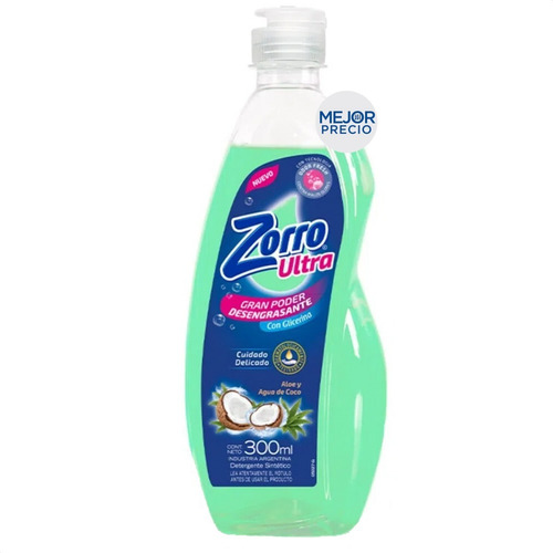 Imagen 1 de 4 de Detergente Lavavajillas Zorro Ultra Oleo/coco - Mejor Precio