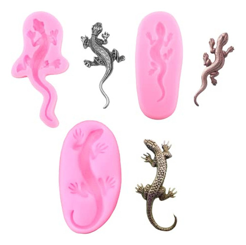 Molde De Silicona 3d Con Forma De Lagarto, Gecko, Cabrita, P