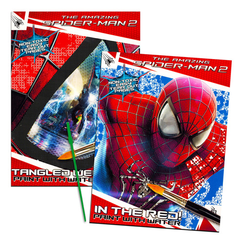 Marvel Spiderman Avengers Pintura Agua Libros Pincel 2 ...