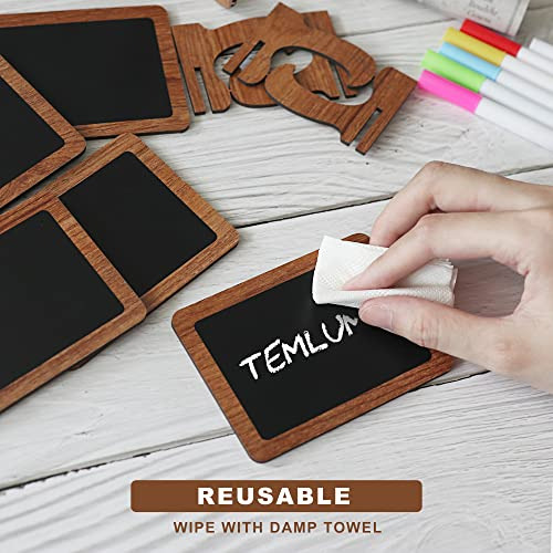 Temlum 15 Pcs Mini Letrero De Pizarra Con 6 Marcadores De Ti