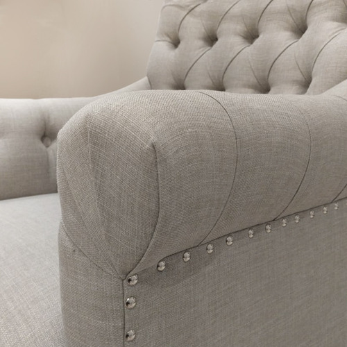 Imagen 6 de 10 de Sillon Mecedor Milano Ideal Amamantar Lino Base Lustre
