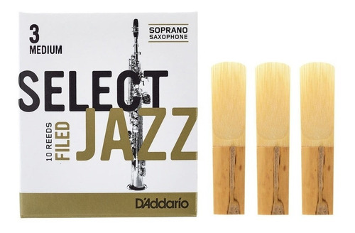 Kit 3 Palhetas Select Jazz Filed - Sax Soprano - 3 Medium
