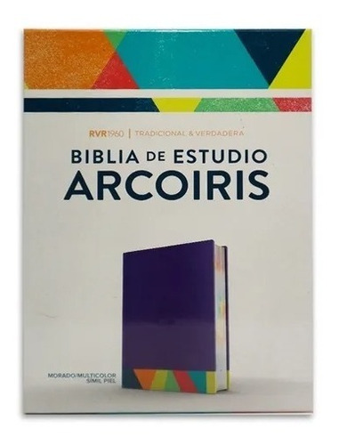 Biblia De Estudio Arcoiris Rvr60 Símil Piel Morado 
