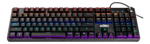 Teclado Alámbrico Gamer Basher Led Rainbow/reposa Bash-1004