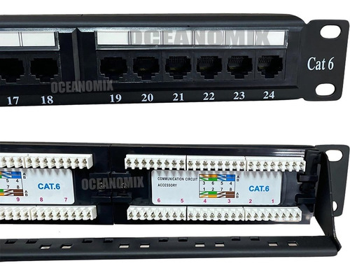 Patch Panel 24 Portas Rj45 Cat6 Certifica Com Guia Traseiro