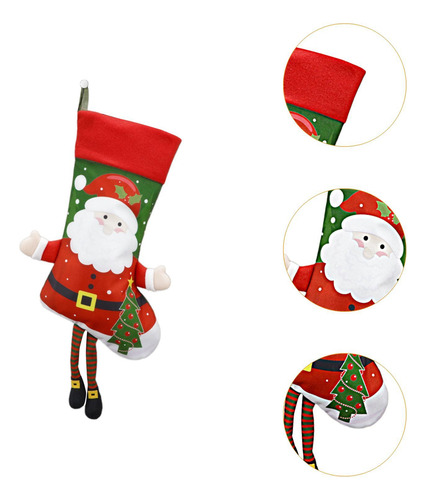 Calcetín Navideño, Bolsa De Regalo Para Dulces, Calcetín