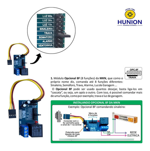Modulo Acoplador 8 Funções Mkn Trava Sinaleiro Garen 8f