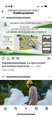 Venta De Lotes De Terreno Cerca Al Tecnologico De Tuxtepec En Tuxtepec Oaxaca