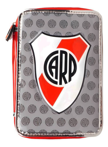 Cartuchera Con Utiles 2 Pisos River Plate Club Futbol Cresko