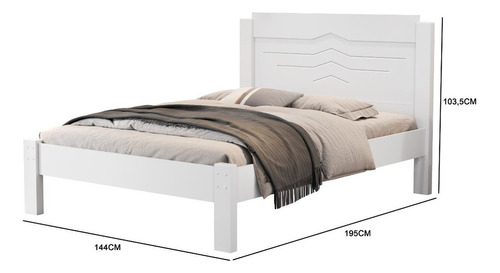 Cama De Casal Sofia Cor Branco