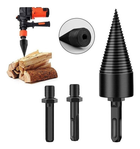 K Broca De Corte Leña Para Taladro De 42 Mm Con 3 Vástagos