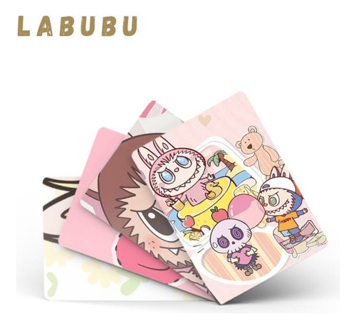 Pack Labubu Set Papelería Kawaii Libreta Stickers Escolar