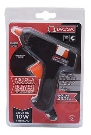 Pistola Hot Melt 10w Barra Adhesiva  Encolar Silicona Tacsa
