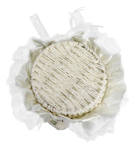 Cesta De Flores Blancas Para Bodas Con Capacidad Suficiente