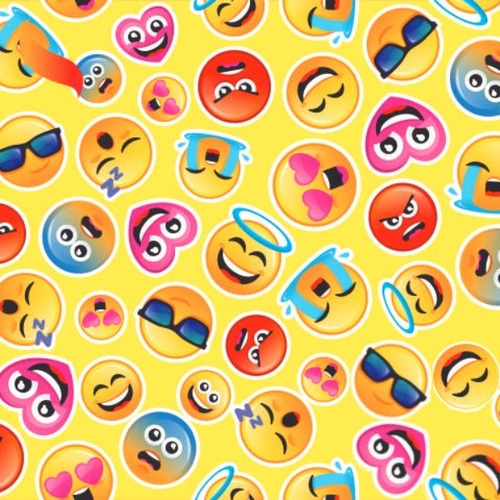 Tnt Estampado Carinhas Emoji Nova Decoracao 1,4m X 2 Metros