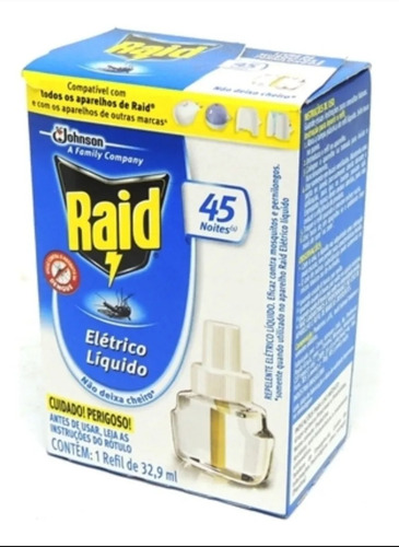 12 Repelentes Elétricos Refil Líquido Raid 45 Noites