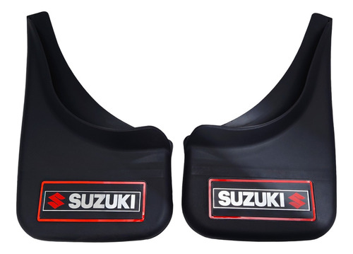 Par (2) Loderas Guardafango Universal Suzuki Negro Rojo