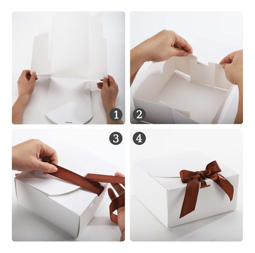 Caja De Regalo Blanca, Paquete De 10, 6.7 X 6.7 X 3.5 Pulgad