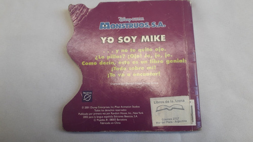 Cuento Infantil Antiguo * Yo Soy Mike * Disney Pixar Monster (Usado)