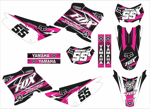 Kit Adesivo Moto Cross Trilha Yh Xtz 125 Fox Rosa Lm327