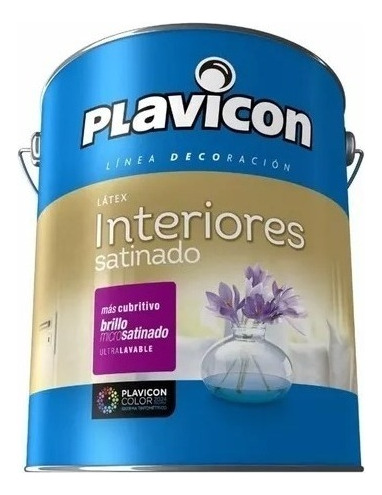 Latex Pintura Plavicon Interior Satinado 20 Lts Color Blanco