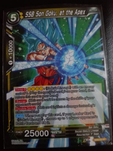Ssb Son Goku, At The Apex - Colossal W-carta Dragon Ball Tcg