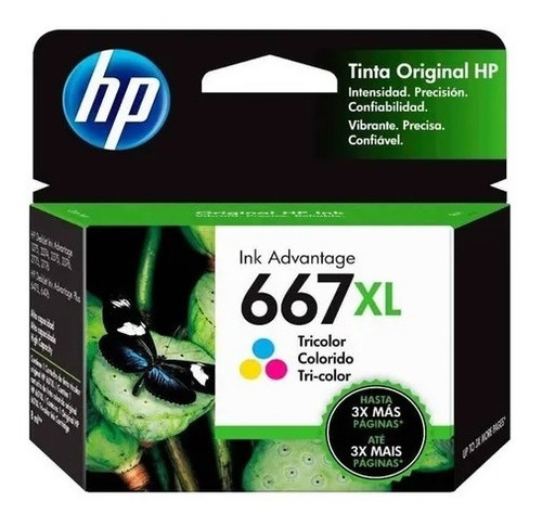 Cartucho Tinta Hp 667xl Original Color 1275 2374 2375 2376