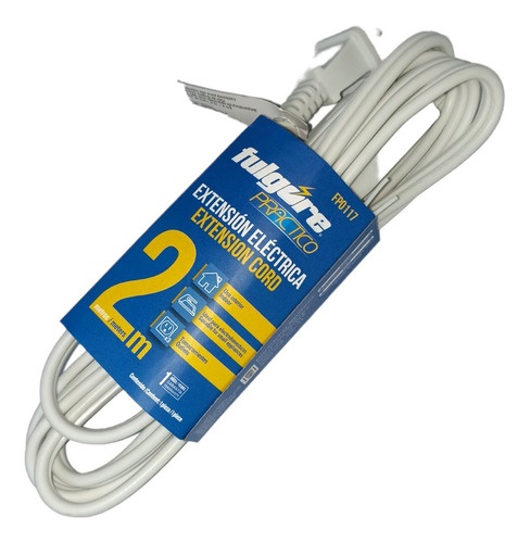 Extension Electrica X 2 Mts Blanca Fp0117 Fulgore