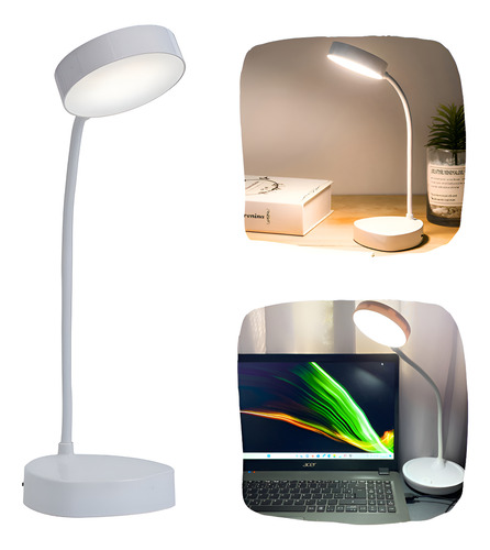 Luminária De Mesa Flexível Escritório Leitura Touch 20 Leds
