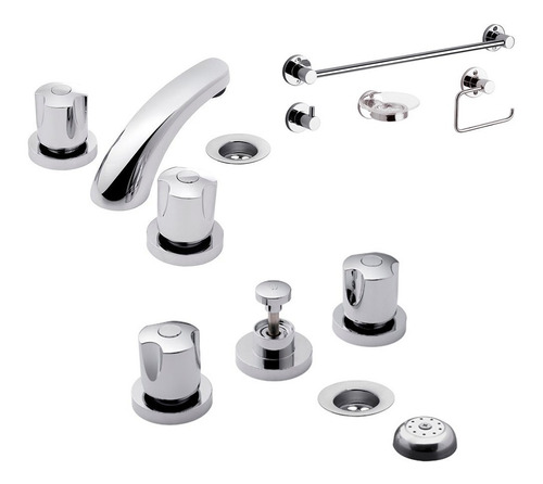 Combo Griferia Fv Pampa Lavatorio Bidet + Kit Arizona Cs5602