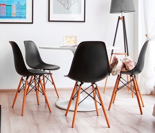 Imagen 7 de 10 de Sillas Eames Patas De Madera 4 Gardenlife Reforzadas Living