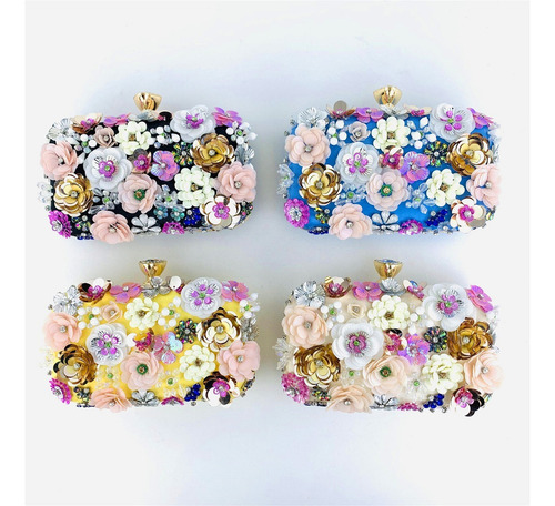 Bolso De Fiesta Elegante Embrague De Noche Con Floreado