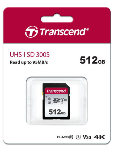 Memoria Sd Transcend 512gb Uhs-i U3 Clase 10 (ts512gsdc300s)