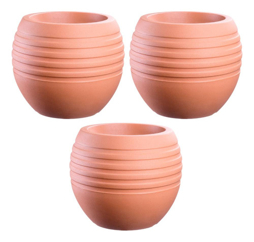 Kit 3 Vasos Canela Terracota 34cm Terrano