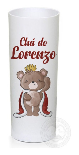 50 Copos Long Drink Personalizado Chá De Bebê Urso Príncipe