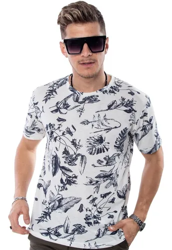 Remeras Estampadas X Mayor En Flores Manga Corta Hombre
