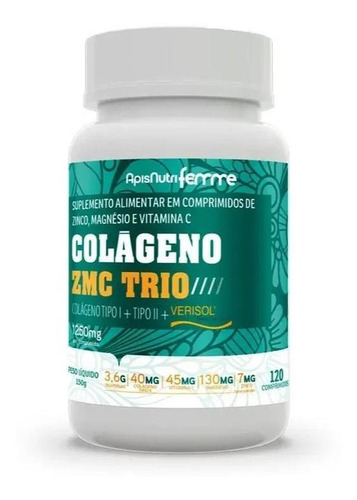 Colageno Zmc Trio Verisol+tipo I+tipo Ii 120 Comprimidos