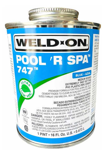 Cemento Weld On 747 Azul 1/4 Lt P/tuberias Alta Presion